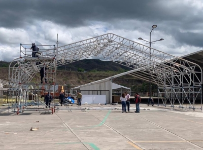 Comenz&oacute; el armado de los stands para la Expojuy en Ciudad Cultural