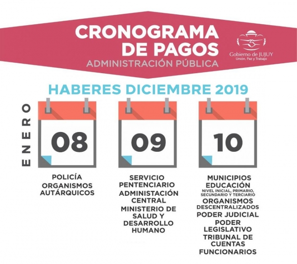 EL MI&Eacute;RCOLES INICIA EL CRONOGRAMA DE PAGOS