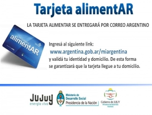 La Tarjeta Alimentar será entregada por Correo Argentino