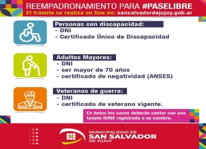 Último llamado para obtener el Pase Libre