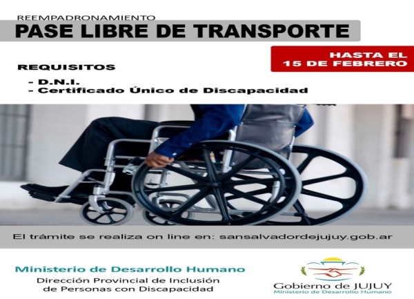 Reempadronamiento de Pase Libre de Transporte
