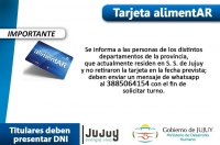 Turnos para retirar la Tarjeta Alimentar