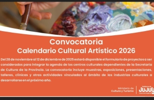 Abren convocatoria para el Calendario Cultural Art&iacute;stico 2026