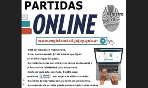 Partidas de Nacimiento. Solicitan realizar el pedido en forma online