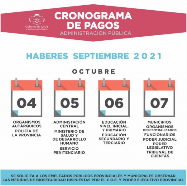 Hoy comienza el cronograma de pagos