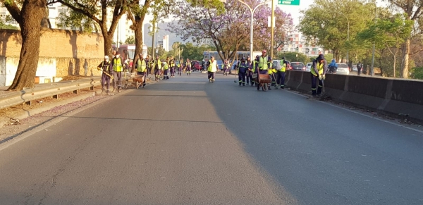 Limpiaron la avenida Savio
