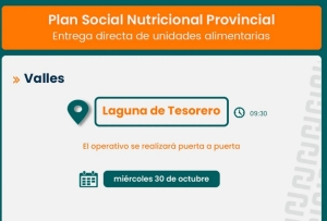 Familias de Laguna de Tesorero recibir&aacute;n refuerzos alimentarios