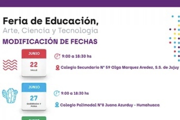 Cambios de fecha en la Feria de Ciencias
