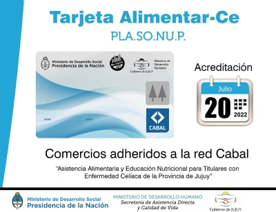 Acreditaci&oacute;n de la tarjeta AlimentarCe