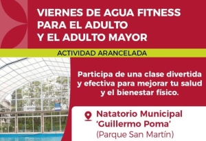 Este viernes Agua Fitness para adultos y Adultos Mayores