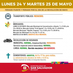 As&iacute; ser&aacute;n los servicios municipales por feriado