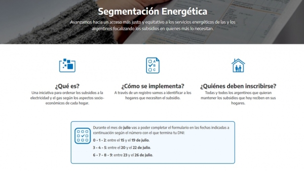 Subsidios: contin&uacute;a hasta el martes la inscripci&oacute;n de usuarios con DNI en 0, 1 y 2