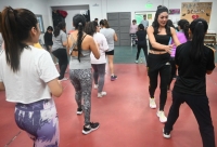 Con la "pumita" Carabajal.Nueva clase abierta de box