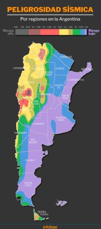 Cu&aacute;les son las zonas con mayor peligro de terremotos en Argentina