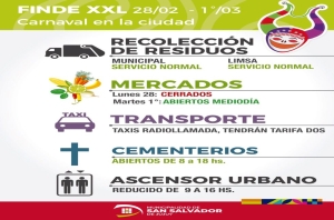 As&iacute; ser&aacute;n los servicios municipales por el feriado de carnaval
