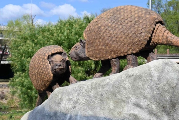 Presentaron esculturas de gliptodontes que habitaron el  Xibi Xibi hace 6,3 millones de a&ntilde;os