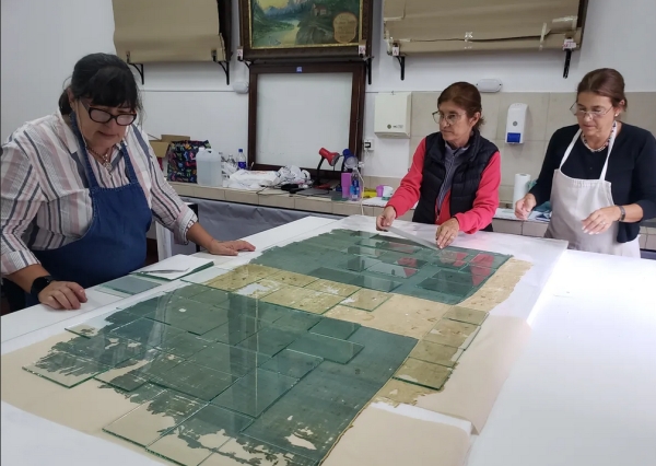 Restauraci&oacute;n de la Bandera de Ayohuma en etapa final