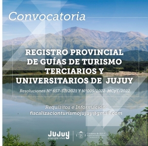 Abri&oacute; el Registro de Gu&iacute;as de Turismo Terciarios y Universitarios de Jujuy