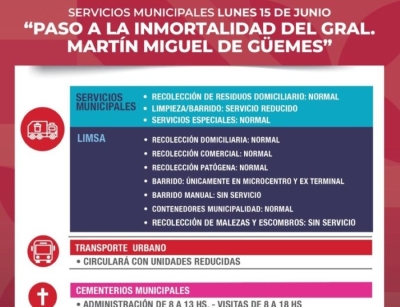 Asi ser&aacute;n los servicios por el feriado