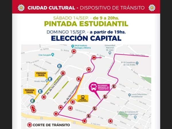 Modificaci&oacute;n en el tr&aacute;nsito por Fiesta Nacional de los Estudiantes
