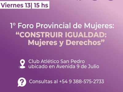 1&deg; Foro Provincial de Mujeres