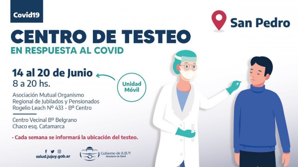 Centros de testeo para San Pedro
