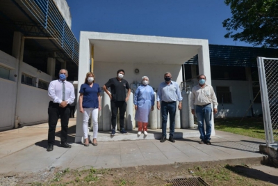 Gerardo Morales puso en funcionamiento el ox&iacute;geno central en el hospital de Yuto