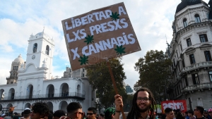 Una multitud march&oacute; al Congreso contra la criminalizaci&oacute;n del cultivo de marihuana