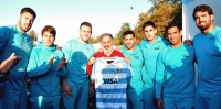 "Chuli" Jorge junto a los Pumas en el "Proba Rugby"