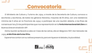 .Jujuy convoca a escritores por Feria Internacional del Libro