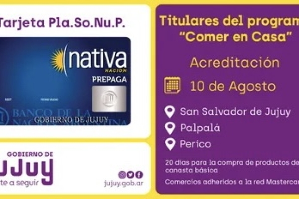 Acreditaci&oacute;n de la Tarjeta PLASONUP