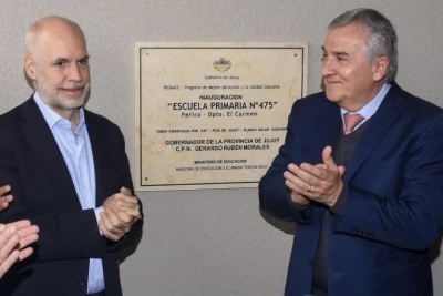 Morales y Larreta inauguraron cinco edificios educativos construidos con la energ&iacute;a de la Puna