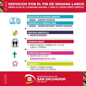 Servicios municipales por el finde largo