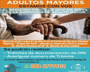 "Estamos con Vos": Realizaran tr&aacute;mites para personas de tercera edad.