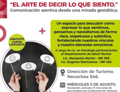 Taller gratuito &ldquo;El arte de decir lo que siento&rdquo;