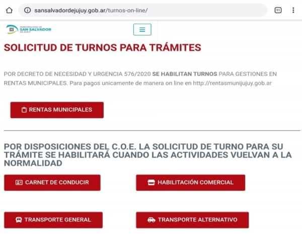 Carnet: Turnos web desde las 0 del s&aacute;bado
