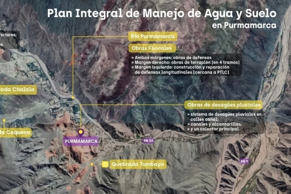 Purmamarca: avanzan obras por seguridad en cuencas