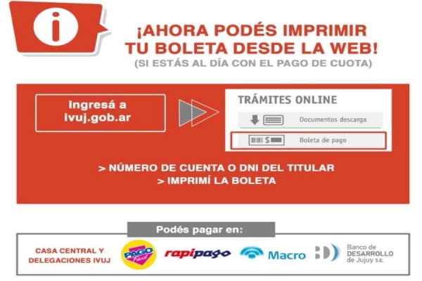 IVUJ:Desde la web se podr&aacute; descargar boleta de pago