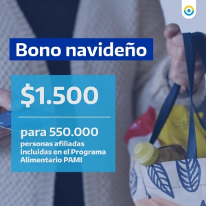 PAMI pagará un bono navideño a sus afiliados y a los Centros de Jubilados