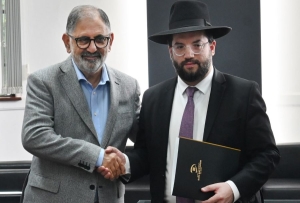 Ra&uacute;l Jorge recibi&oacute; al Gran Rabino de la AMIA, Eliahu Hamra
