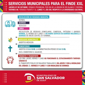 As&iacute; ser&aacute;n los servicios municipales por el feriado